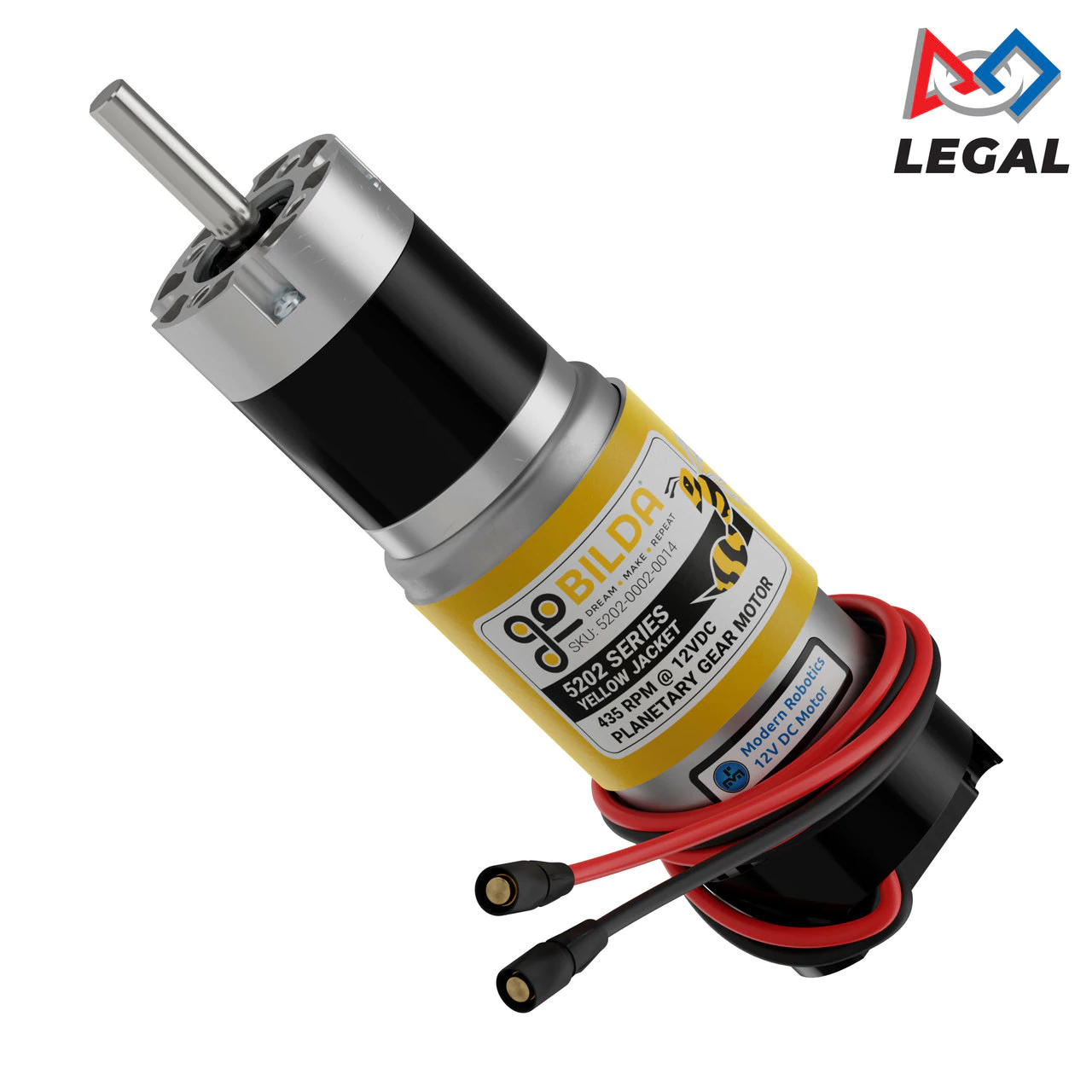 A 13.7:1 ratio Yellow Jacket Gear Motor (from goBILDA)